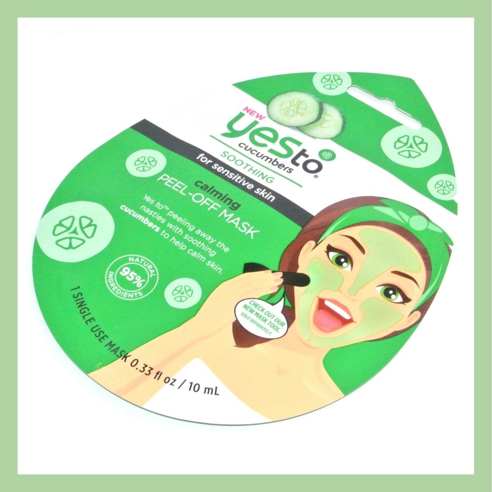 3 x Yes To Cucumbers Calming Peel-off Mask Soothing Sensitive‎ Skin 1 mask